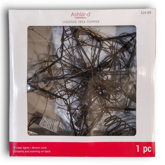 Christmas Tree Topper Star Lights Up Brown Cord Sparkling Lights - Picture 3 of 5